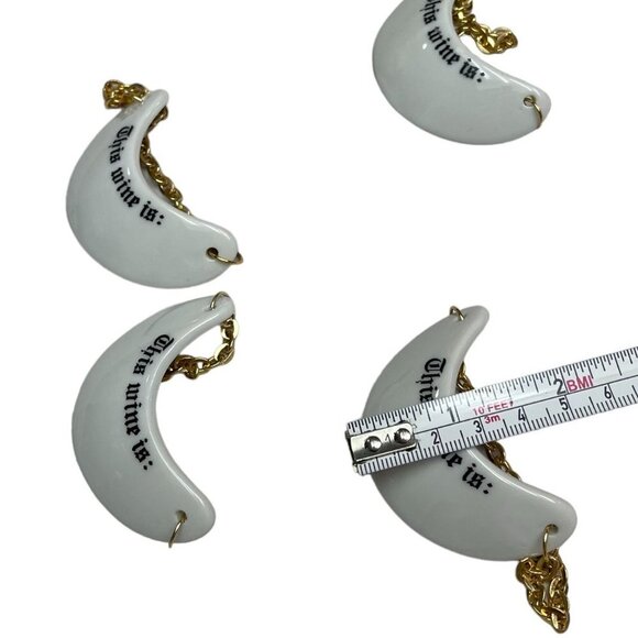 White Porcelain Bottle of Wine Markers by the Shafford Co Japan This Wine Is - Picture 6 of 6